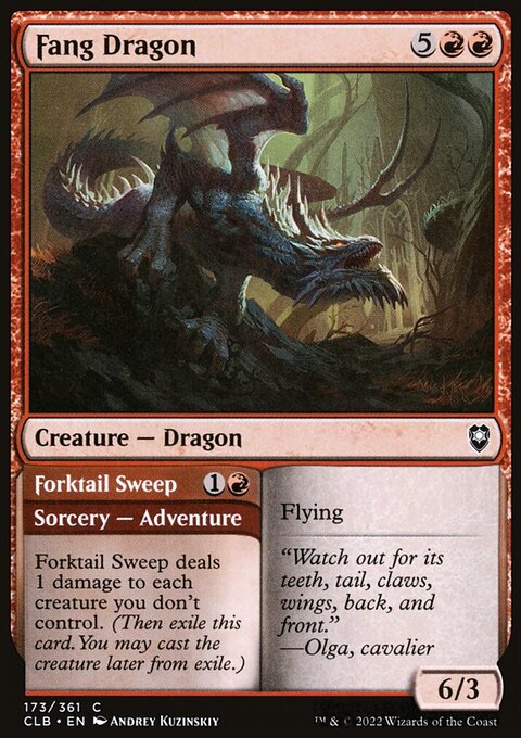 Fang Dragon // Forktail Sweep [Commander Legends: Battle for Baldur's Gate]