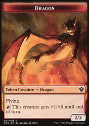 Dragon // Horror Double-Sided Token [Commander Legends Tokens]