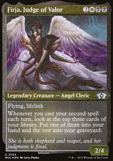 Firja, Judge of Valor (Foil Etched) [Multiverse Legends]