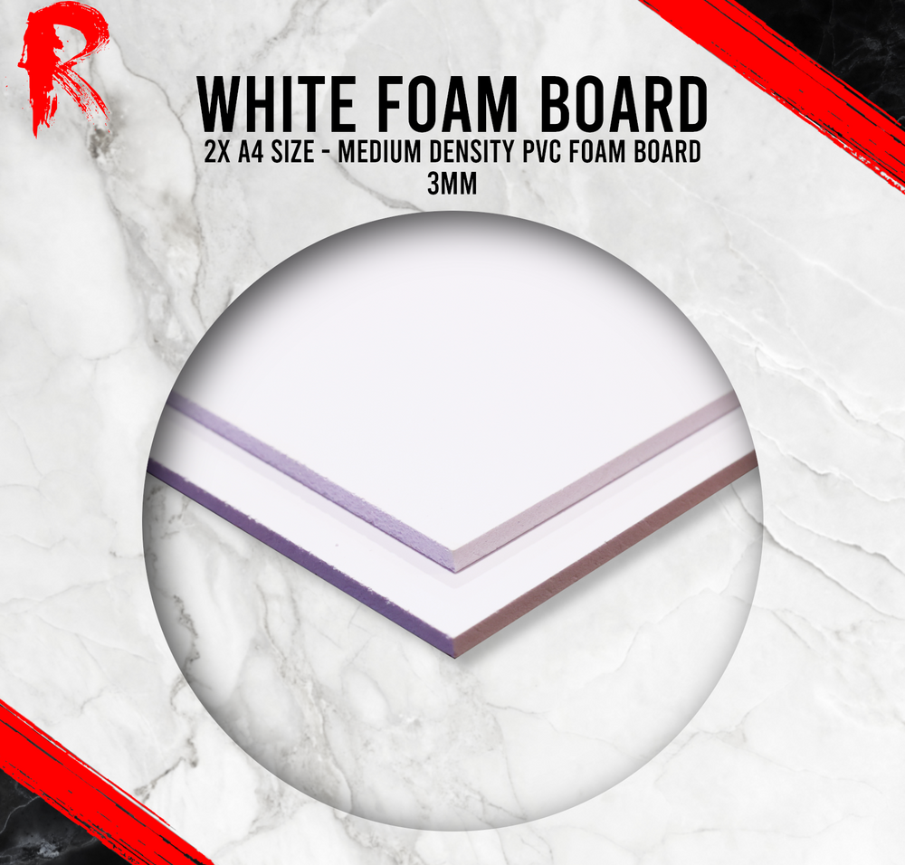 White Foam Board - 2 x 4mm - Medium Density - Rigid