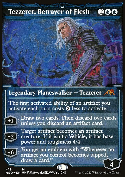 Tezzeret, Betrayer of Flesh (Showcase) (Foil Etched) [Kamigawa: Neon Dynasty]