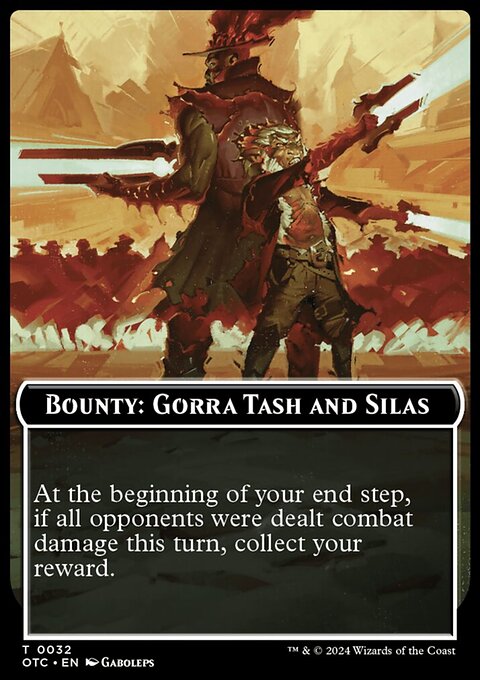 Bounty: Gorra Tash and Silas // Bounty Rules Double-Sided Token [Outlaws of Thunder Junction Commander Tokens]