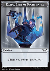 Emblem - Kaito, Bane of Nightmares // Gremlin Double-Sided Token [Duskmourn: House of Horror Tokens]