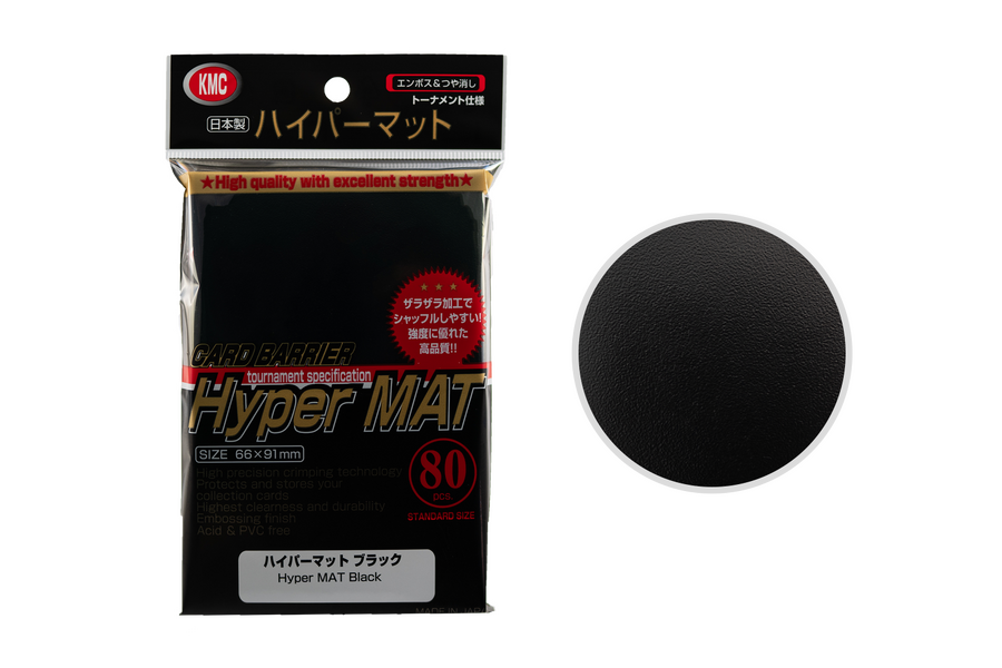 Hyper MAT Sleeves - Black - 80 Sleeves - Standard Size