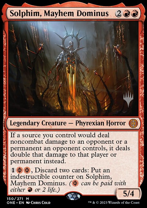 Solphim, Mayhem Dominus [Phyrexia: All Will Be One Prerelease Promos]