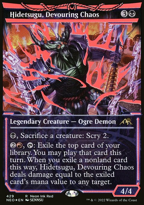 Hidetsugu, Devouring Chaos (Neon Ink Red) [Kamigawa: Neon Dynasty]