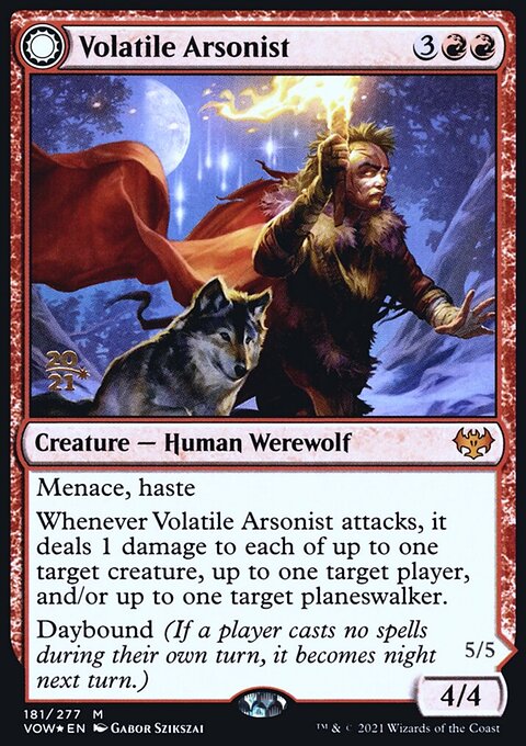 Volatile Arsonist // Dire-Strain Anarchist [Innistrad: Crimson Vow Prerelease Promos]