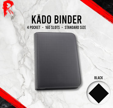Kādo Binder - 4 Pocket Standard Zip Binder - Black
