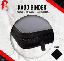 Kādo Binder - 4 Pocket Standard Zip Binder - Black