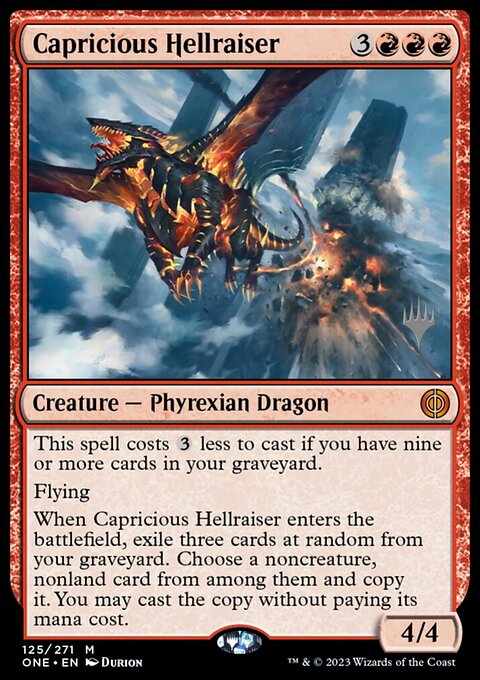 Capricious Hellraiser [Phyrexia: All Will Be One Prerelease Promos]