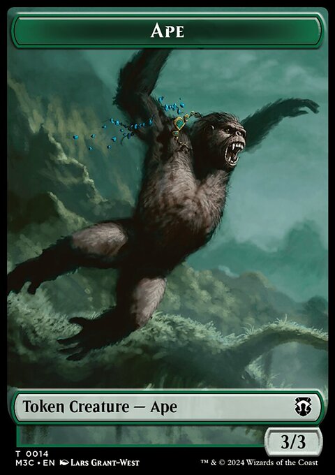 Ape (Ripple Foil) // Plant Double-Sided Token [Modern Horizons 3 Commander Tokens]