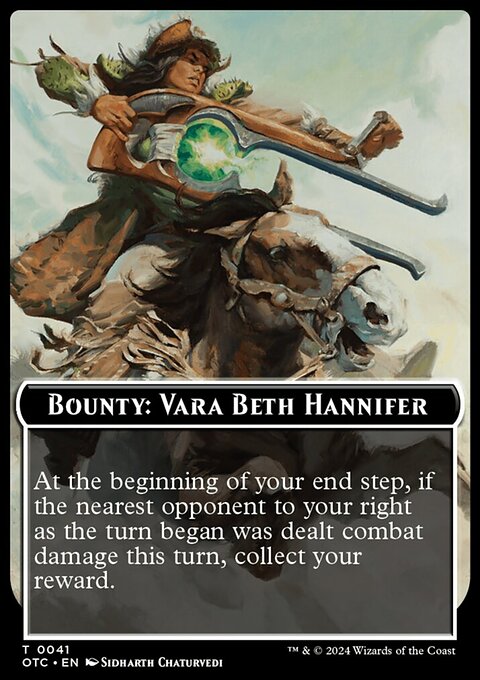 Bounty: Vara Beth Hannifer // Bounty Rules Double-Sided Token [Outlaws of Thunder Junction Commander Tokens]