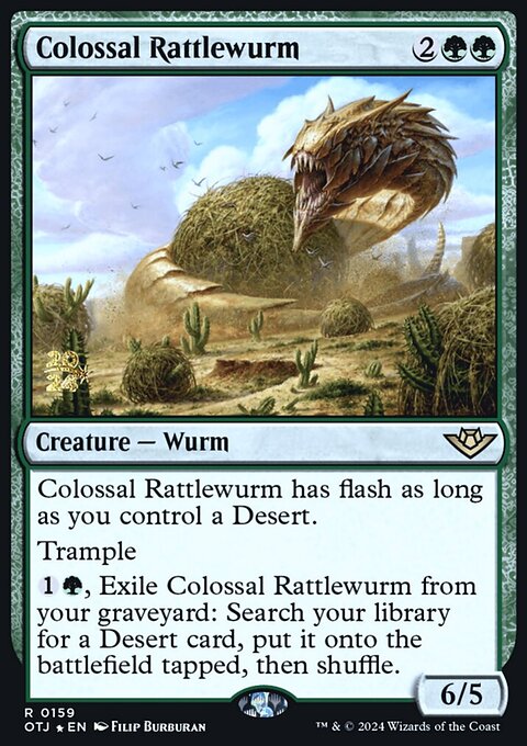 Colossal Rattlewurm [Outlaws of Thunder Junction Prerelease Promos]