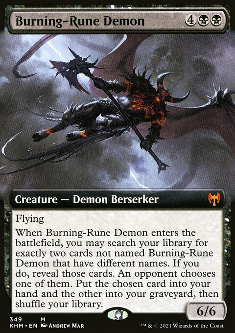 Burning-Rune Demon (Extended Art) [Kaldheim]