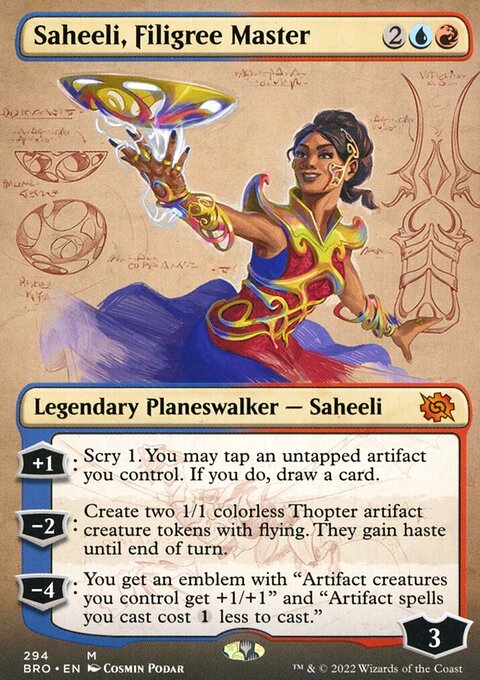 Saheeli, Filigree Master (Borderless Alternate Art) [The Brothers' War]