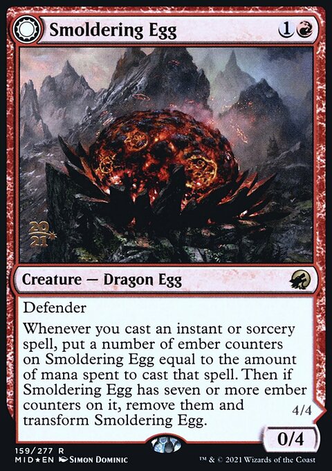Smoldering Egg // Ashmouth Dragon [Innistrad: Midnight Hunt Prerelease Promos]