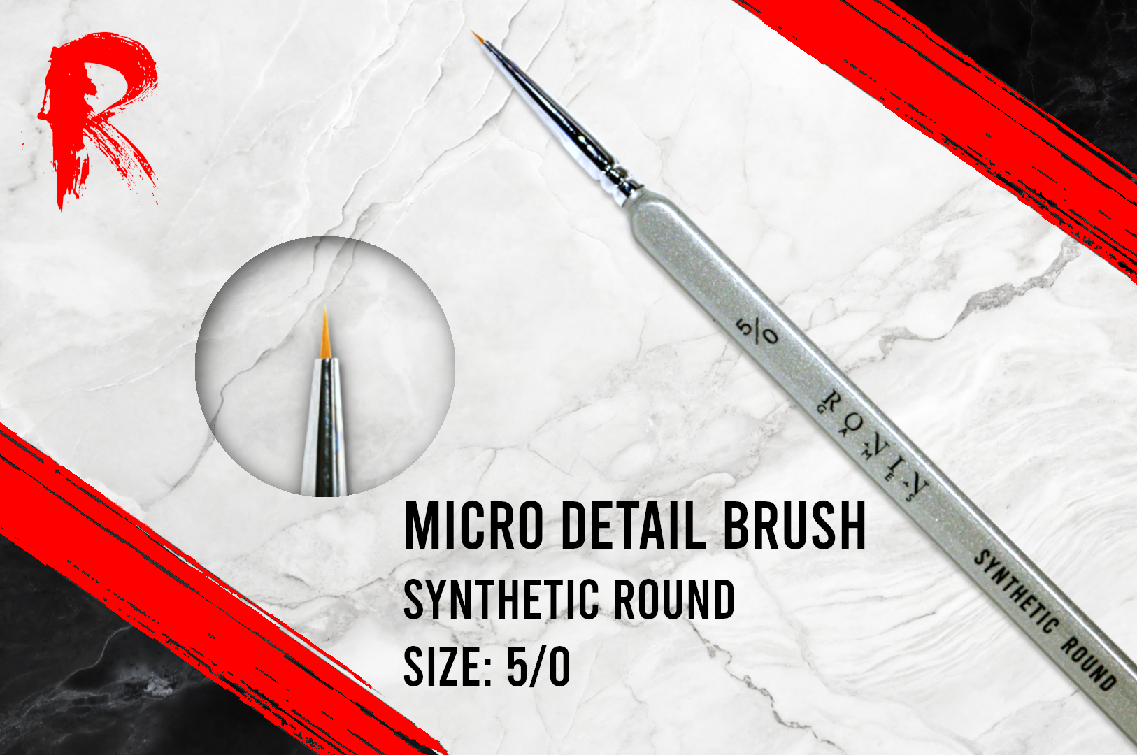 Ronin Games Brushes - Synthetic Round Brush No.5/0 - Micro Detail