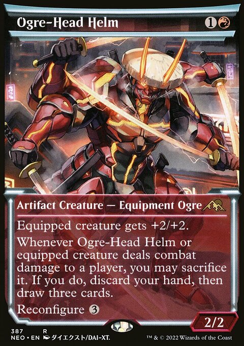 Ogre-Head Helm (Showcase Soft Glow) [Kamigawa: Neon Dynasty]