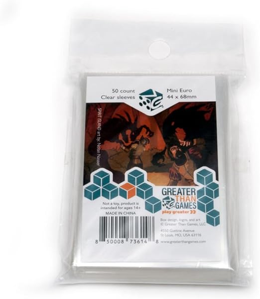 Greater Than Games - Mini Euro Size Board Game Card Sleeves – 44mm x 68mm
