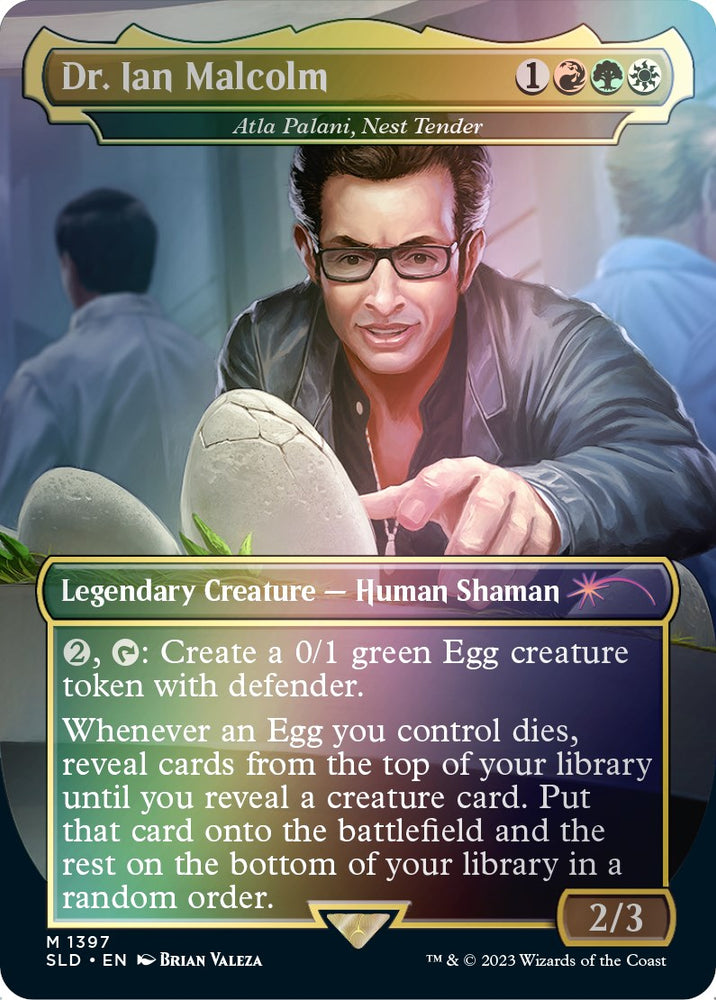 Dr. Ian Malcolm - Atla Palani, Nest Tender (Rainbow Foil) [Secret Lair Drop Series]