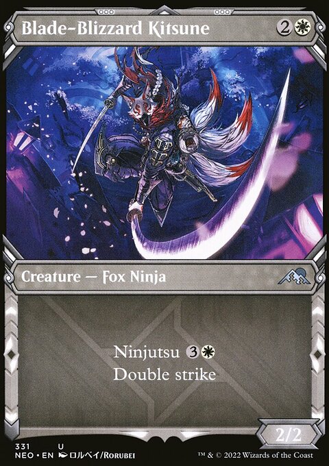 Blade-Blizzard Kitsune (Showcase Ninja) [Kamigawa: Neon Dynasty]