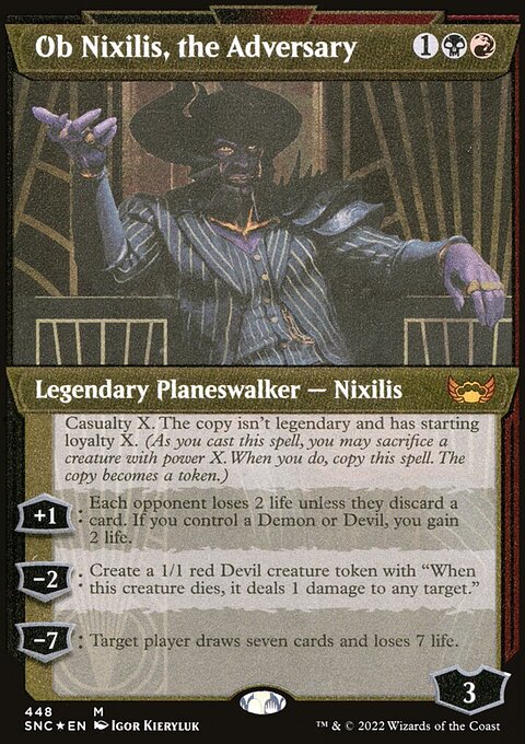 Ob Nixilis, the Adversary (Showcase Art Deco Foil Etched) [Streets of New Capenna]