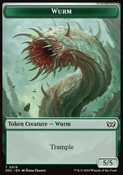 Wurm (0019) // Manifest Double-Sided Token [Duskmourn: House of Horror Commander Tokens]