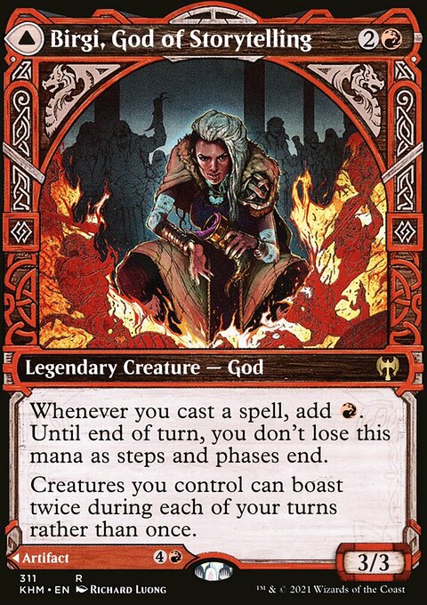 Birgi, God of Storytelling // Harnfel, Horn of Bounty (Showcase) [Kaldheim]