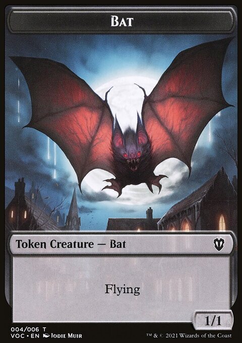 Blood // Bat Double-Sided Token [Innistrad: Crimson Vow Commander Tokens]