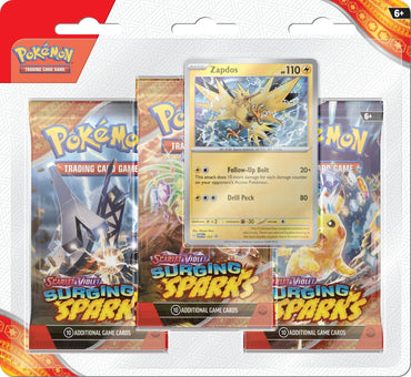 Scarlet & Violet: Surging Sparks - 3 Pack Blisters (Zapdos) PRE-ORDER 8 November