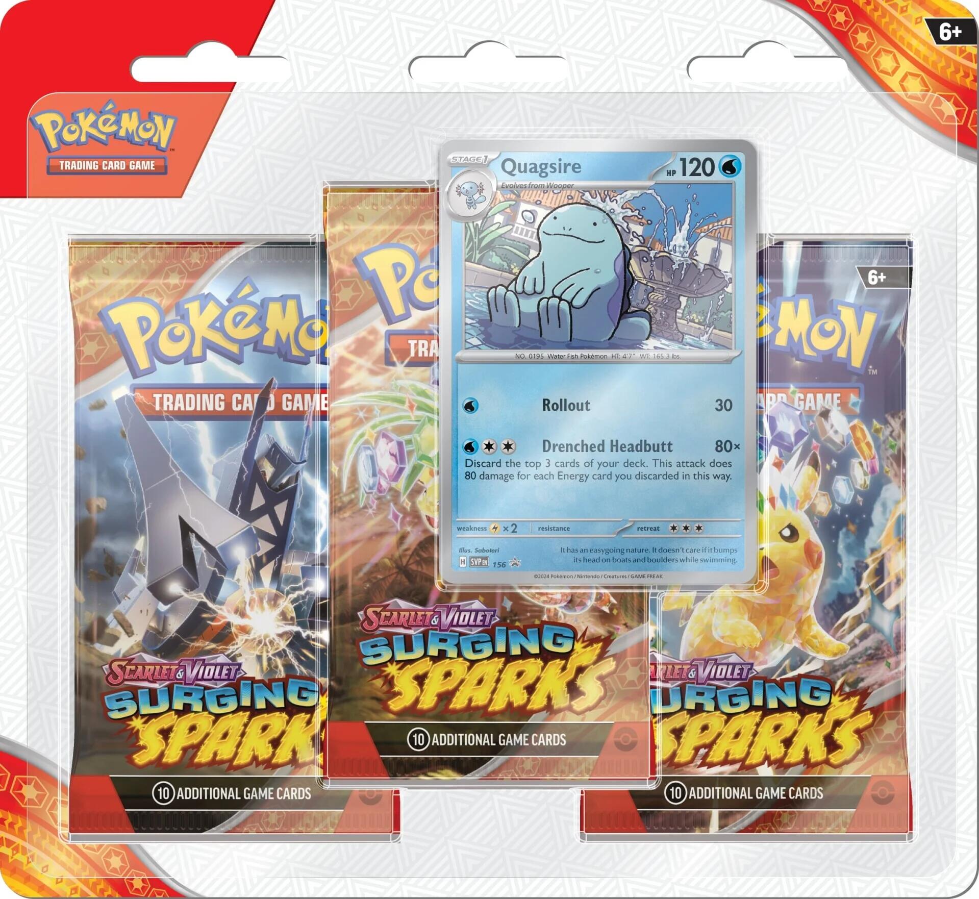 Scarlet & Violet: Surging Sparks - 3 Pack Blisters (Quagsire) PRE-ORDER 8 November