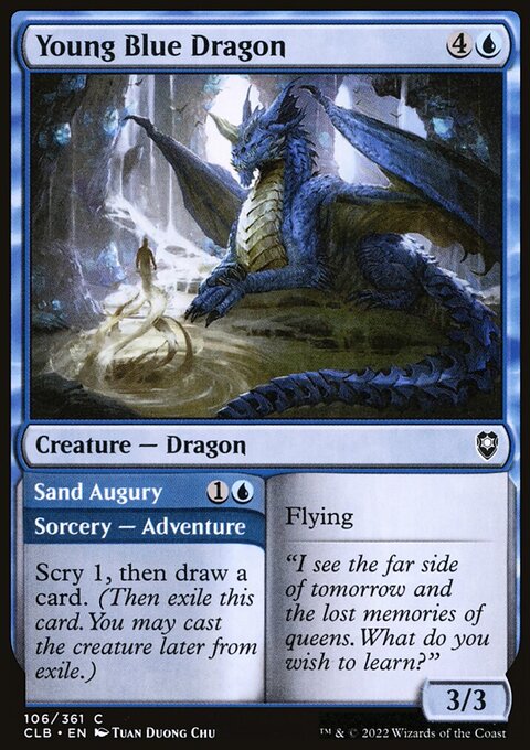 Young Blue Dragon // Sand Augury [Commander Legends: Battle for Baldur's Gate]