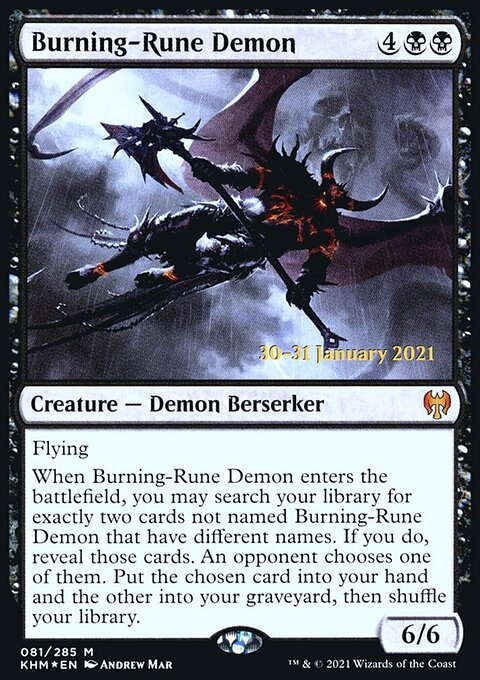 Burning-Rune Demon [Kaldheim Prerelease Promos]