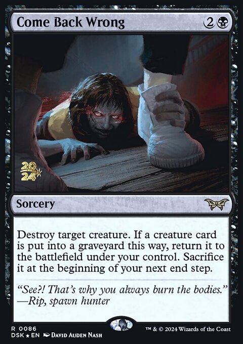 Come Back Wrong (0086) [Duskmourn: House of Horror Prerelease Promos]