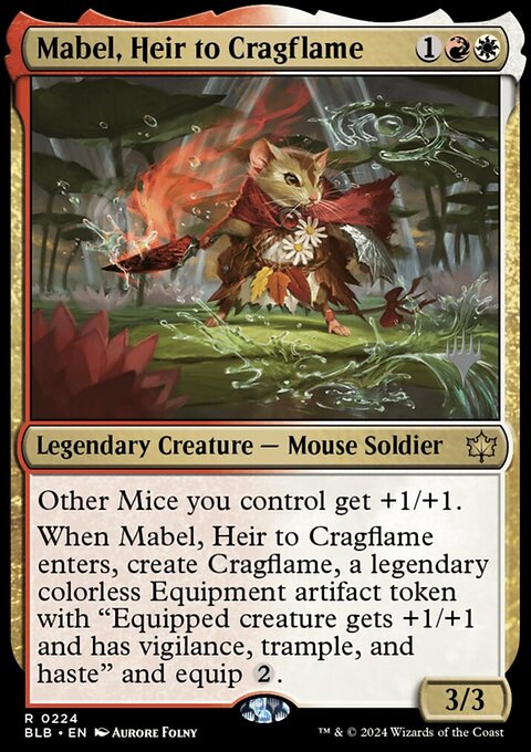 Mabel, Heir to Cragflame [Bloomburrow Prerelease Promos]