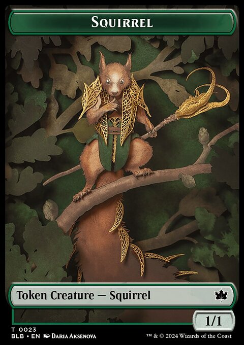 Squirrel // Darkstar Augur Double-Sided Token [Bloomburrow Tokens]