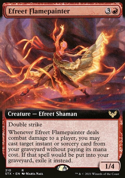 Efreet Flamepainter (Extended Art) [Strixhaven: School of Mages]