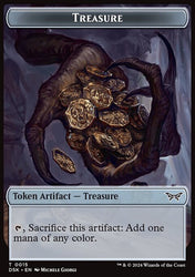 Treasure // Manifest Double-Sided Token [Duskmourn: House of Horror Tokens]