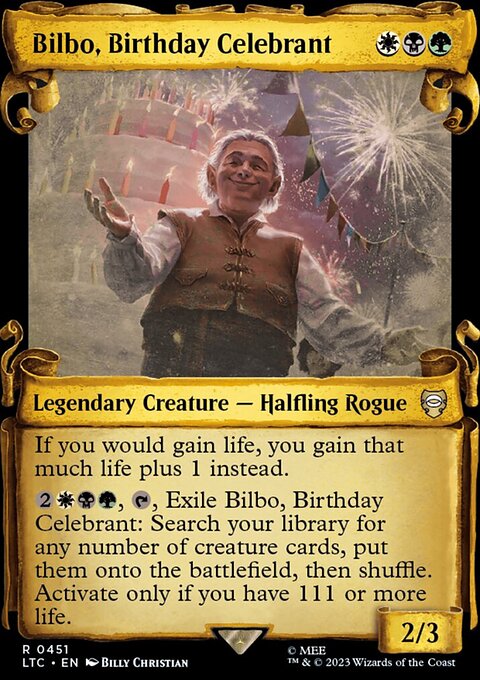 Bilbo, Birthday Celebrant [The Lord of the Rings: Tales of Middle-Earth Commander Showcase Scrolls]