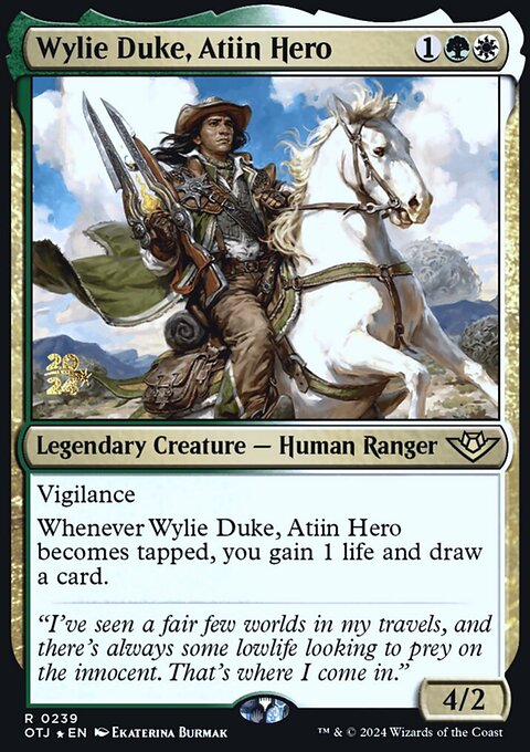 Wylie Duke, Atiin Hero [Outlaws of Thunder Junction Prerelease Promos]