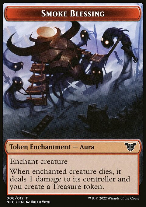 Smoke Blessing // Treasure Double-Sided Token [Kamigawa: Neon Dynasty Commander Tokens]