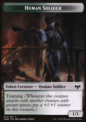Zombie (008) // Human Soldier Double-Sided Token [Innistrad: Crimson Vow Tokens]