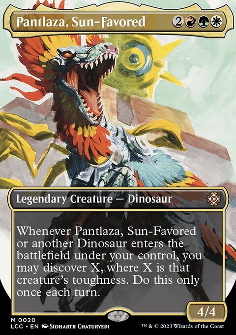 Pantlaza, Sun-Favored (Borderless) [The Lost Caverns of Ixalan Commander]