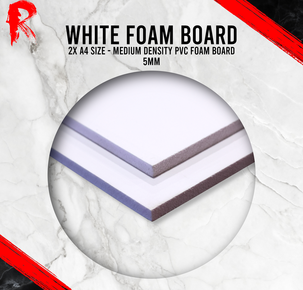 White Foam Board - 2 x 5mm - Medium Density - Rigid