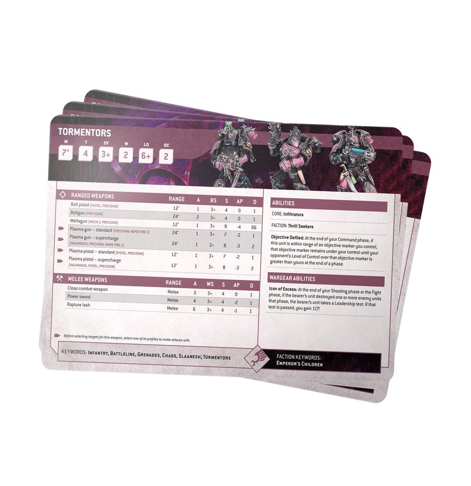 Warhammer 40,000: Datasheet Cards: Emperor's Children 10th Edition