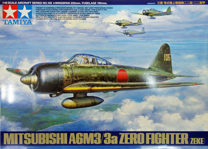 TAMIYA 1/48 MITSUBISHI A6M3/3A ZERO FIGHTER (ZEKE)