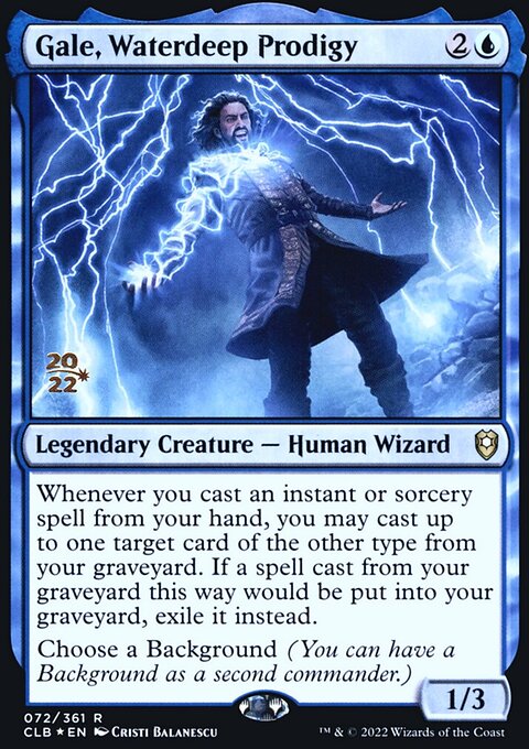 Gale, Waterdeep Prodigy [Commander Legends: Battle for Baldur's Gate Prerelease Promos]
