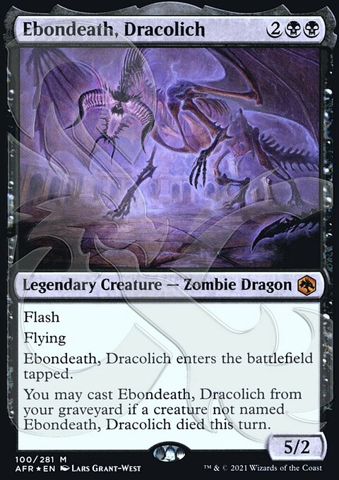 Ebondeath, Dracolich (Ampersand Promo) [Dungeons & Dragons: Adventures in the Forgotten Realms Promos]