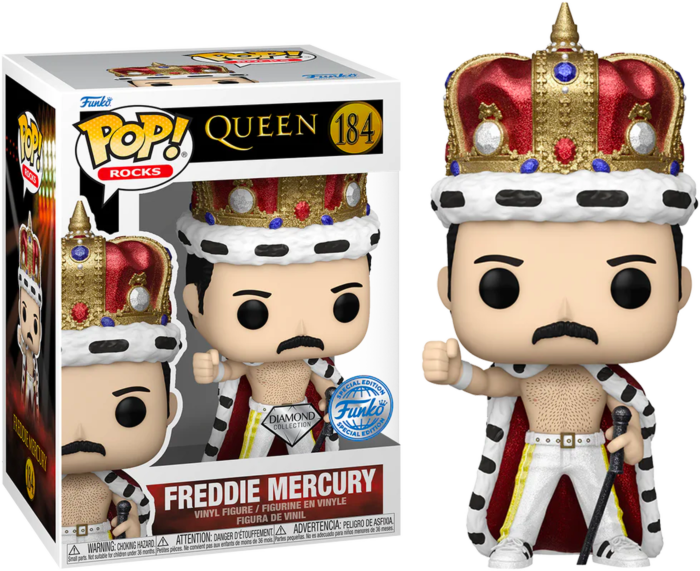 Freddie Mercury King with Diamond Glitter Crown #184 Queen Pop! Vinyl (Special Edition)