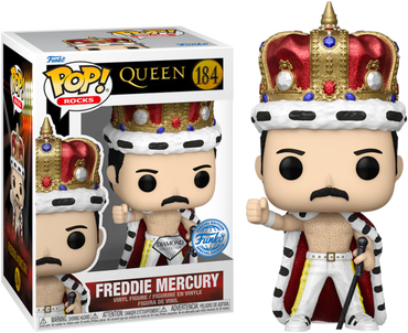 Freddie Mercury King with Diamond Glitter Crown #184 Queen Pop! Vinyl (Special Edition)